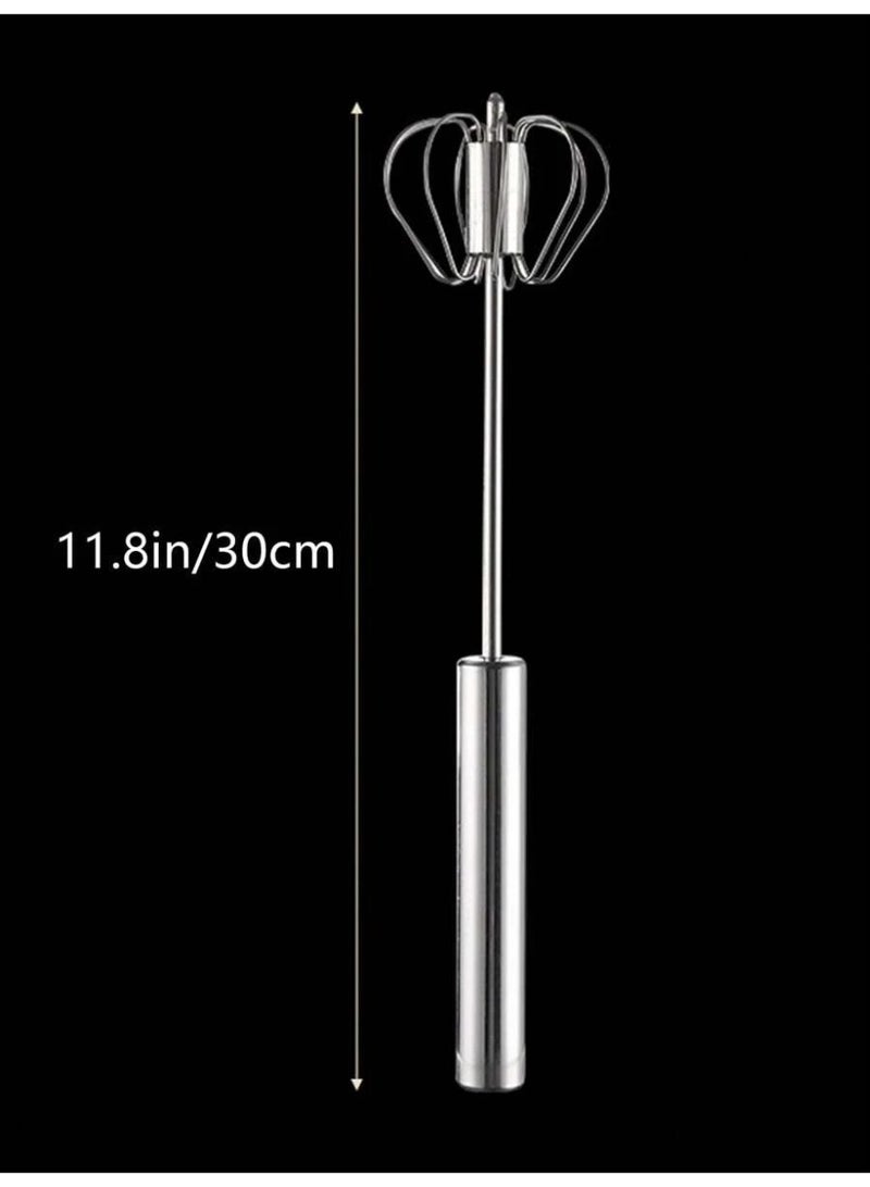 Manual Push Egg Beater – Stainless Steel Hand Press Whisk – Semi-Automatic Mixer for Eggs, Cream & Batter - Image 4